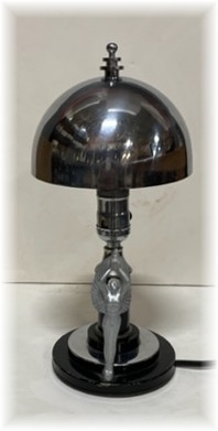 Art Deco Table Lamp Metal Helmet Shade