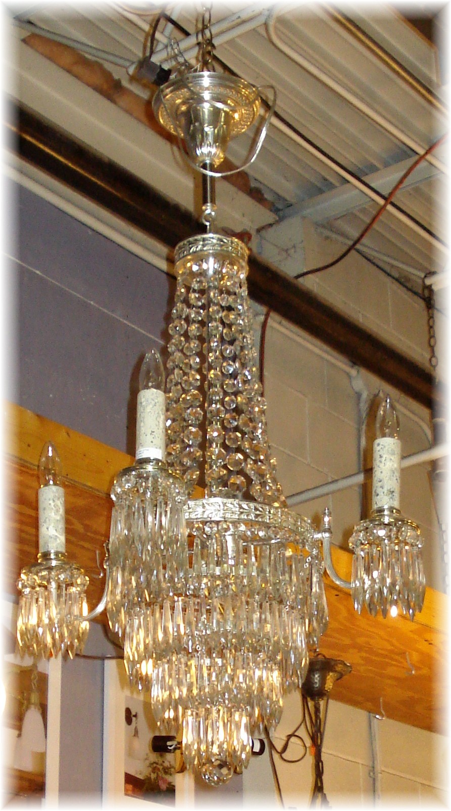 silverplate crystal chandelier